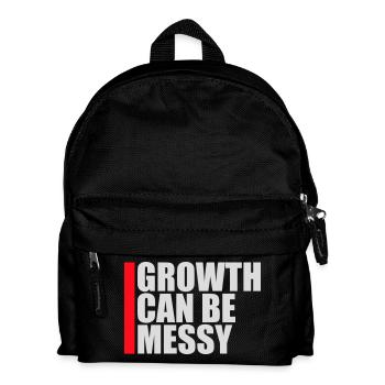 Growth Can Be Messy Persönlich Wachstum Zitat Logo - Kinder Rucksack - Schwarz - Vorne