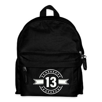 Round 13-star badge with ribbon - Kids' Backpack - black - Front