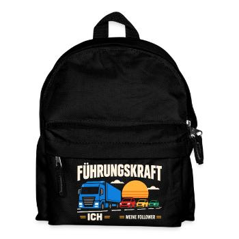 Führungskraft: Truck & Follower Sunset - Kinder Rucksack - Schwarz - Vorne