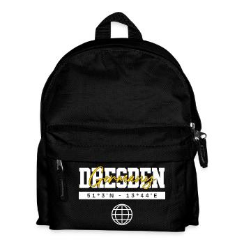 Dresden Deutschland Koordinaten Reise Souvenir - Kinder Rucksack - Schwarz - Vorne