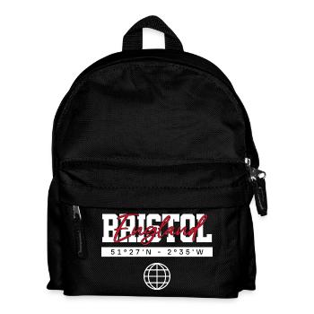 Bristol England Koordinaten Reise Souvenir - Kinder Rucksack - Schwarz - Vorne