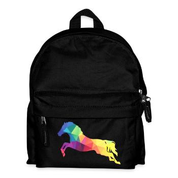 Springendes Pferd - Kinder Rucksack - Schwarz - Vorne