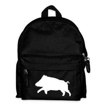Anpassbares Wildschwein-T-Shirt - Kinder Rucksack - Schwarz - Vorne