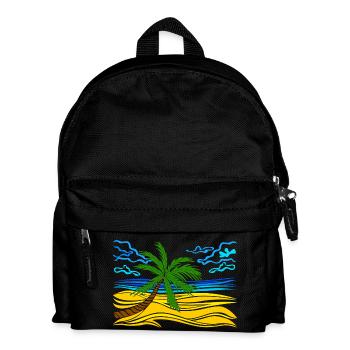 palmier sur la plage - Sac à dos Enfant - noir - Devant