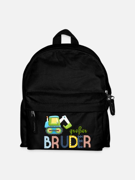großer Bruder Traktor - Kinder Rucksack - Schwarz