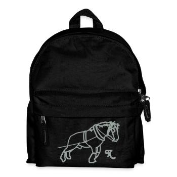 kaltblutziehtsilhouette - Kinder Rucksack - Schwarz - Vorne
