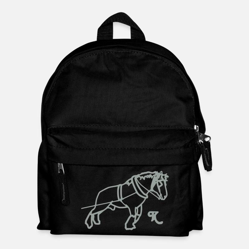 kaltblutziehtsilhouette - Kinder Rucksack - Schwarz