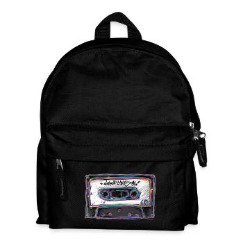 Kassette HipHop 90s - Kinder Rucksack - Schwarz - Vorne