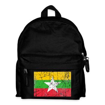 Myanmar flag Burma Birmanien Fahne Flagge - Kids' Backpack - black - Front