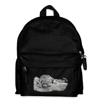 Schneeleopard Junges entspannt - Kinder Rucksack - Schwarz - Vorne
