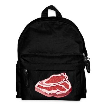 prächtiges rohes T Bone Steak für Grillpartys - Kinder Rucksack - Schwarz - Vorne