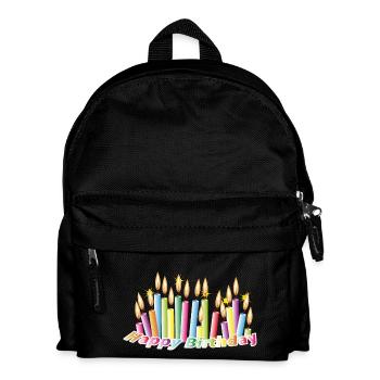 Bougies d'anniversaire arc-en-ciel avec joyeux anniversaire - Sac à dos Enfant - noir - Devant