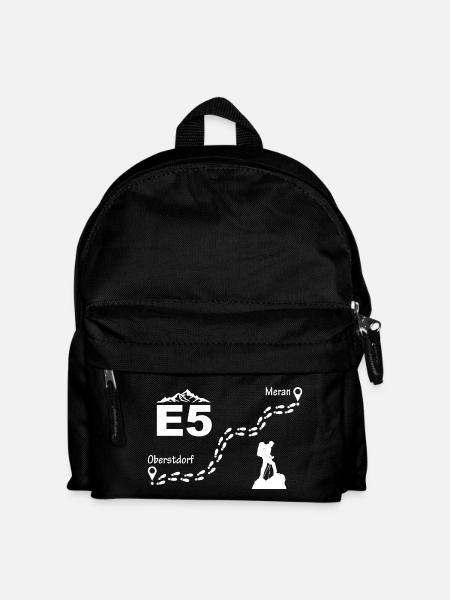 E5 Alpenüberquerung - Kinder Rucksack - Schwarz