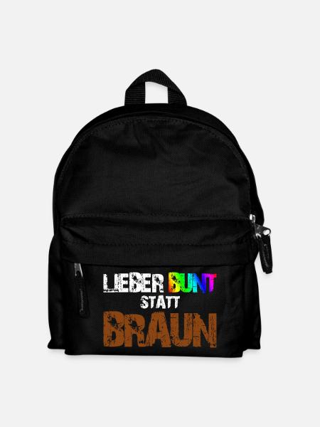 Lieber Bunt Statt Braun - Kinder Rucksack - Schwarz