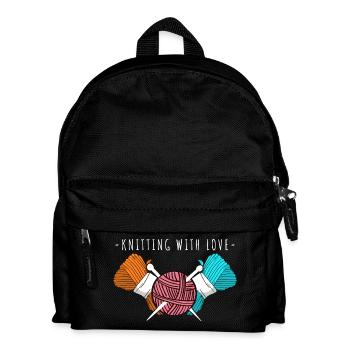 Knitting With Love – Garn- und Nadelkunst - Kinder Rucksack - Schwarz - Vorne