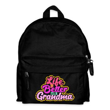 Grandchild Grandma Statement Grandmother Favorite Grandma - Kids' Backpack - black - Front