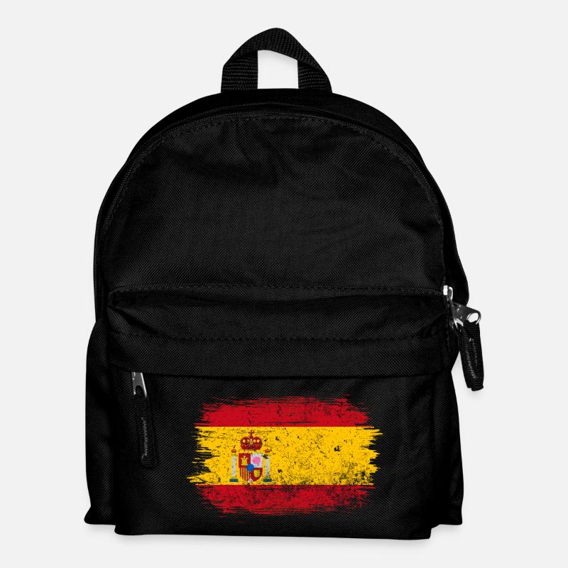 Emblème du drapeau espagnol au pinceau - Sac à dos Enfant - noir