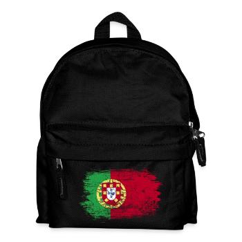 Portugiesische Flagge Pinselstrichkunst - Kinder Rucksack - Schwarz - Vorne