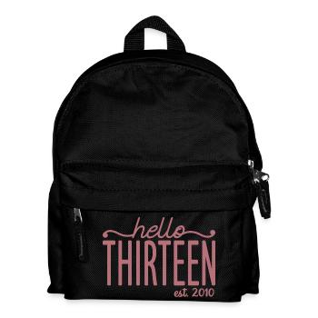 Hallo Dreizehn Est. 2010 Süßes Geschenk zum 13. Geburtstag - Kinder Rucksack - Schwarz - Vorne