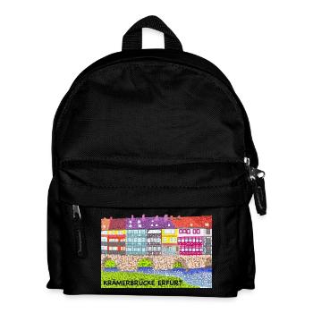 Erfurt, Krämerbrücke - Kinder Rucksack - Schwarz - Vorne