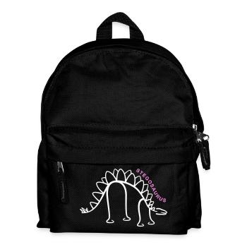 Dinosaur Stegosaurus Dino Line Art - Kids' Backpack - black - Front