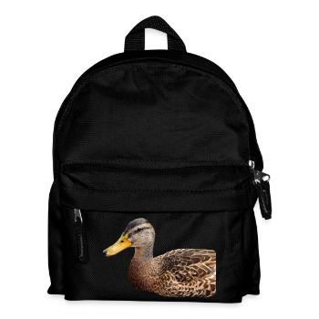 Ente Wildente Entchen Erpel Poster Geschenk - Kinder Rucksack - Schwarz - Vorne