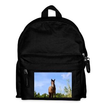 Horse Horse Poster - Kids' Backpack - black - Front