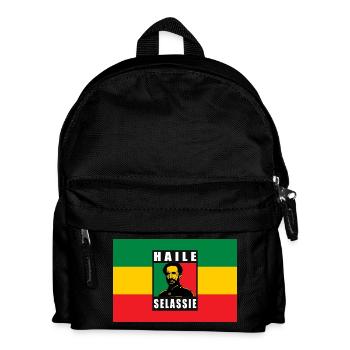 REGGAE RASTA FLAG - SELASSIE I - JAH RASTAFARI - Kids' Backpack - black - Front