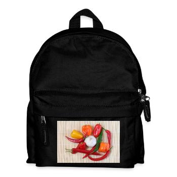 Piments colorés et ail - Sac à dos Enfant - noir - Devant