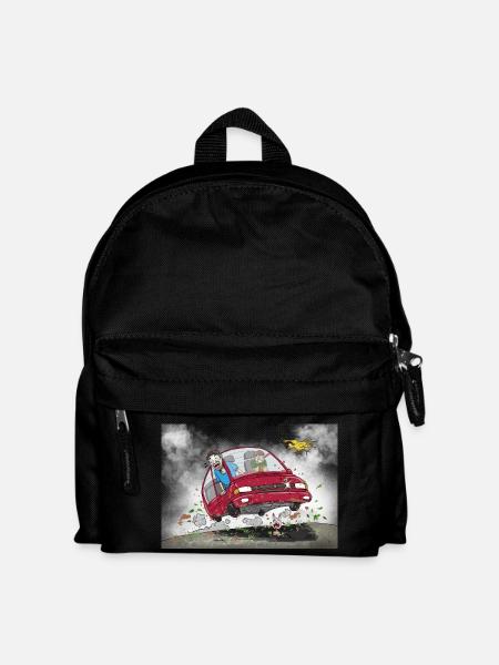 Naturschützer auf dem Weg ins Biotop - Kinder Rucksack - Schwarz