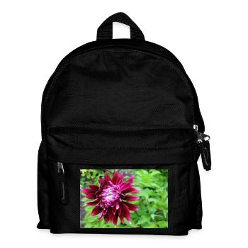 Dahlia, Fleur, Fleur Rouge - Sac à dos Enfant - noir - Devant