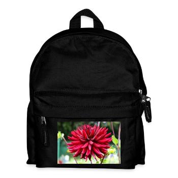 Dahlia Fleur Rouge, Fleur - Sac à dos Enfant - noir - Devant