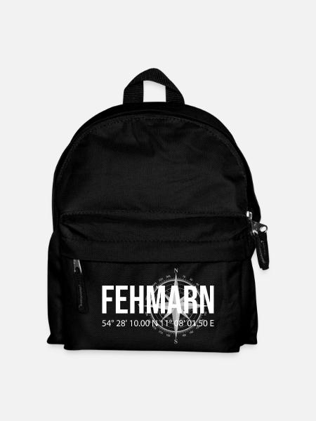 Koordinaten Fehmarn - Kinder Rucksack - Schwarz