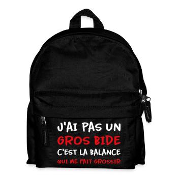 J’ai pas un gros bide la balance qui fait grossir - Sac à dos Enfant - noir - Devant