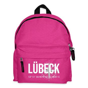 Koordinaten Lübeck - Kinder Rucksack - Fuchsia - Vorne
