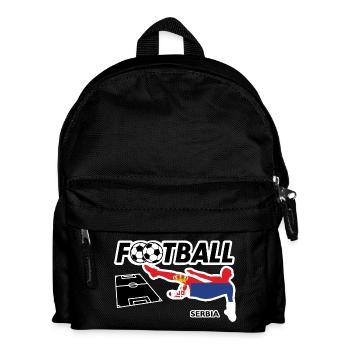 Fußball Fieber Serbien - Kinder Rucksack - Schwarz - Vorne