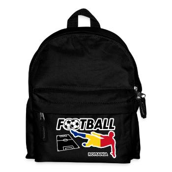 Fußball Fieber Rumänien - Kinder Rucksack - Schwarz - Vorne