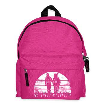 Horse Girl - Kids' Backpack - fuchsia - Front