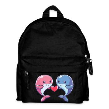 Wal Paar Liebe Valentinstag - Kinder Rucksack - Schwarz - Vorne