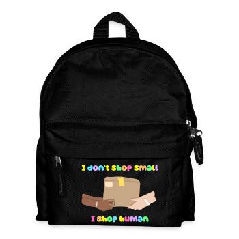 Shop Small, Shop Human - Kids' Backpack - black - Front
