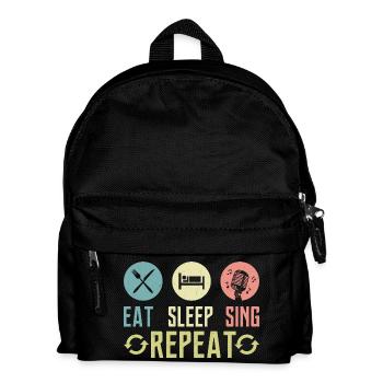 Eat Sleep Sing Repeat Singer Singing - Kids' Backpack - black - Front