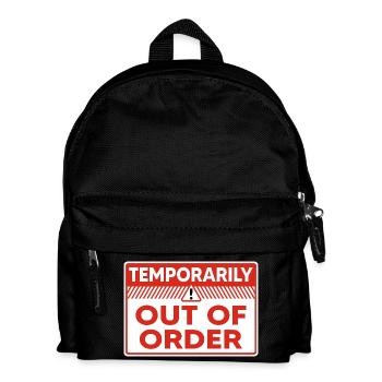 Vorübergehend außer Betrieb Lustiges Stimmungswarnschild - Kinder Rucksack - Schwarz - Vorne