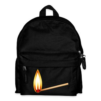 Burning match with a large warm flame - Kids' Backpack - black - Front
