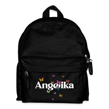Beautiful girl's name with butterflies ANGELIKA - Kids' Backpack - black - Front