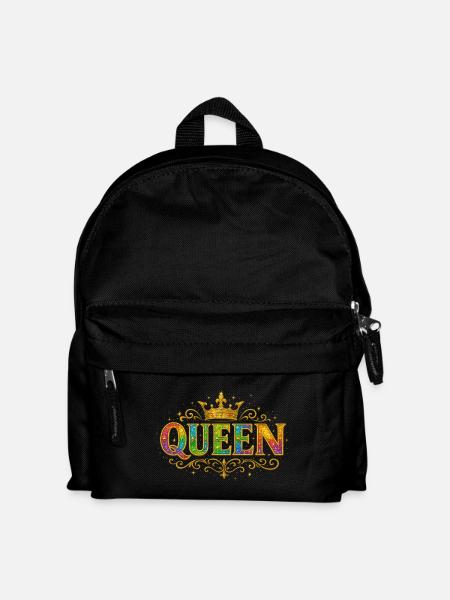 Königinnenhaftes Glitzergold Design - Kinder Rucksack - Schwarz