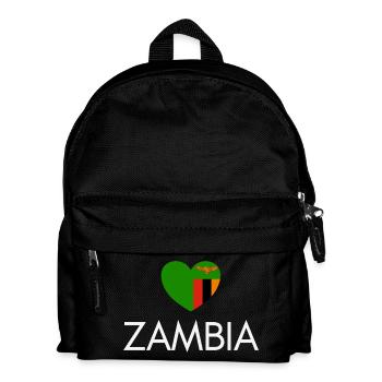 Herz mit sambischer Flagge, ich liebe Sambia - Kinder Rucksack - Schwarz - Vorne