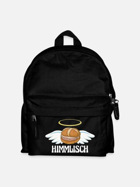 Himmlisch bayrische Leberkassemmel mit Flügeln  - Kinder Rucksack - Schwarz
