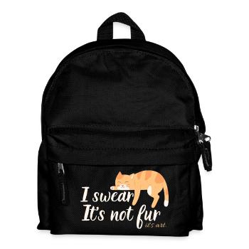 Es ist kein Pelz, es ist Kunst – eine lustige rote Katze - Kinder Rucksack - Schwarz - Vorne