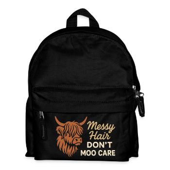 Vache des Highlands Rustique Animal Mignon - Sac à dos Enfant - noir - Devant