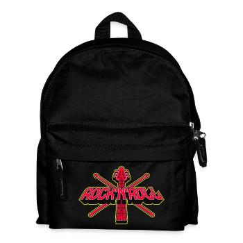 Rock 'n' Roll Gitarre und Drumsticks Emblem - Kinder Rucksack - Schwarz - Vorne